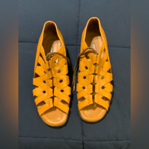 Sandler Shoes - Women’s Tan Lace up Leather Open Toe Sandals